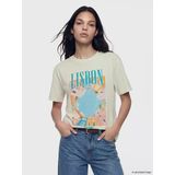 Lcw Vision Ekru Oversize %100 Pamuklu Kadın Tişört