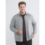 Lcw Vision Gri Büyük Beden Slim Fit Uzun Kollu Erkek Gömlek