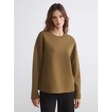 Lcw Vision Haki Bisiklet Yaka Oversize Kadın Sweatshirt