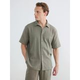 Lcw Vision Haki Regular Fit Dokulu Erkek Gömlek