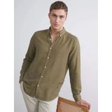 Lcw Vision Haki Slim Fit Uzun Kollu Armürlü Erkek Gömlek