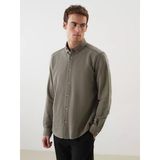 Lcw Vision Haki Slim Fit Uzun Kollu Erkek Gömlek