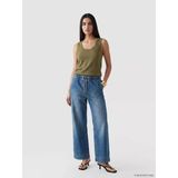 Lcw Vision İndigo Beli Lastikli Wideleg Kadın Jean Pantolon