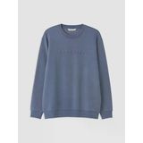 Lcw Vision İndigo Bisiklet Yaka Baskılı Erkek Sweatshirt