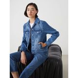 Lcw Vision Indigo Gömlek Yaka Kadın Jean Ceket - XL