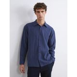 Lcw Vision Indigo Regular Fit Uzun Kollu Armürlü Erkek Gömlek - İndigo