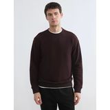 Lcw Vision Kahverengi Bisiklet Yaka Erkek Sweatshirt