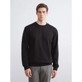 Lcw Vision Kahverengi Bisiklet Yaka Nakışlı Erkek Sweatshirt