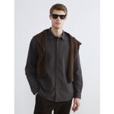 Lcw Vision Kahverengi Regular Fit Uzun Kollu Gabardin Erkek Gömlek