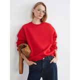 Lcw Vision Kırmızı Bisiklet Yaka Oversize Kadın Kalın Sweatshirt