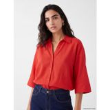 Lcw Vision Kırmızı Oversize Poplin Kadın Gömlek