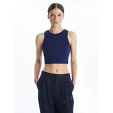 Lcw Vision Lacivert Bisiklet Yaka Dokulu Kadın Crop