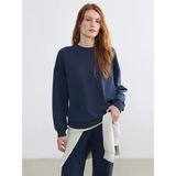 Lcw Vision Lacivert Bisiklet Yaka Oversize Kadın Sweatshirt