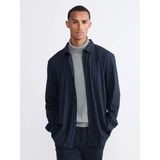 Lcw Vision Lacivert Büyük Beden Slim Fit Uzun Kollu Çizgili Erkek Gömlek - 3XL