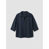 Lcw Vision Lacivert Oversize Kadın %100 Keten Gömlek