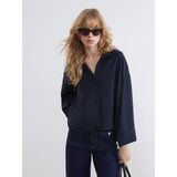 Lcw Vision Lacivert Oversize Kadın Gömlek
