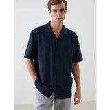 Lcw Vision Lacivert Regular Fit Kısa Kollu Erkek Gömlek