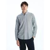 Lcw Vision Lacivert Regular Fit Uzun Kollu Çizgili Poplin Erkek Gömlek