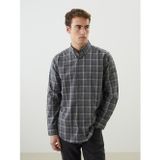 Lcw Vision Lacivert Regular Fit Uzun Kollu Ekose Erkek Gömlek