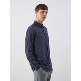 Lcw Vision Lacivert Slim Fit Çizgili Erkek Gömlek