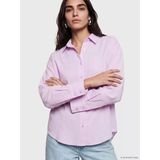Lcw Vision Lila Çizgili Oversize Kadın Gömlek