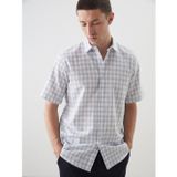Lcw Vision Mavi Regular Fit Kısa Kollu Ekose Erkek Gömlek