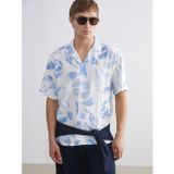 Lcw Vision Mavi Regular Fit Resort Yaka Kısa Kollu Desenli Erkek Gömlek
