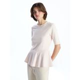 Lcw Vision Pembe Bisiklet Yaka Peplum Bluz