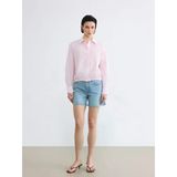 Lcw Vision Pembe Çizgili Oversize Oxford Kadın Gömlek