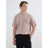 Lcw Vision Pembe Loose Fit Bisiklet Yaka Baskılı Erkek Tişört