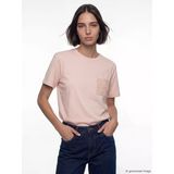 Lcw Vision Pembe Nakışlı %100 Pamuklu Kadın Tişört