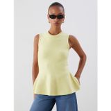 Lcw Vision Sarı Bisiklet Yaka Peplum Triko Bluz