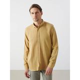 Lcw Vision Sarı Slim Fit Uzun Kollu Armürlü Erkek Gömlek