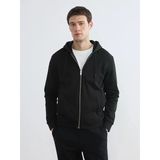 Lcw Vision Siyah Kapüşonlu Erkek Fermuarlı Sweatshirt