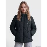 Lcw Vision Siyah Kapüşonlu Oversize Kadın Şişme Mont
