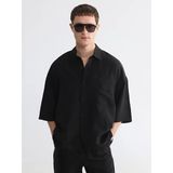 Lcw Vision Siyah Regular Fit Çizgili Erkek Gömlek
