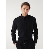 Lcw Vision Siyah Slim Fit Uzun Kollu Erkek Gömlek