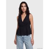 Lcw Vision Siyah V Yaka Dantel Detaylı Peplum Bluz