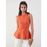 Lcw Vision Turuncu Bisiklet Yaka Peplum Triko Bluz