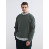 Lcw Vision Yeşil Bisiklet Yaka Erkek Kalın Sweatshirt