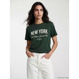 Lcw Vision Yeşil New York Baskılı %100 Pamuklu Kadın Tişört
