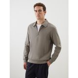 Lcw Vision Yeşil Polo Yaka Uzun Kollu Erkek Sweatshirt