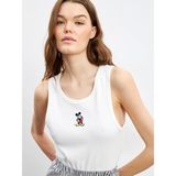 Lcw Young Ekru Bisiklet Yaka Mickey Mouse Baskılı Kadın Şortlu Pijama Takımı - XS