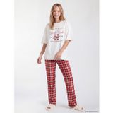 Lcw Young Kırmızı Bisiklet Yaka Baskılı Kadın Pijama Takımı
