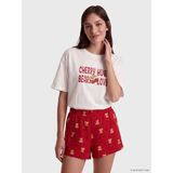 Lcw Young Kırmızı Bisiklet Yaka Kadın Şortlu Pijama Takımı - XS