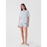 Lcw Young Mavi Stitch Baskılı Kadın Şortlu Pijama Takımı - XL