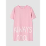 Lcw Young Pembe Bisiklet Yaka Baskılı %100 Pamuklu Kadın Gecelik