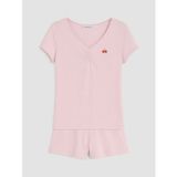 Lcw Young Pembe Kiraz Baskılı Kadın Şortlu Pijama Takımı