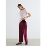 Lcwaıkıkı Basic Bordo Beli Lastikli Geniş Paça Kadın Kadife Pantolon