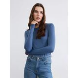 Lcwaıkıkı Basic İndigo Bisiklet Yaka Kadın Body